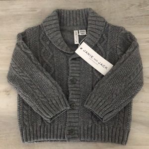 NWT Janie and Jack 6-12 month Gray Sweater
